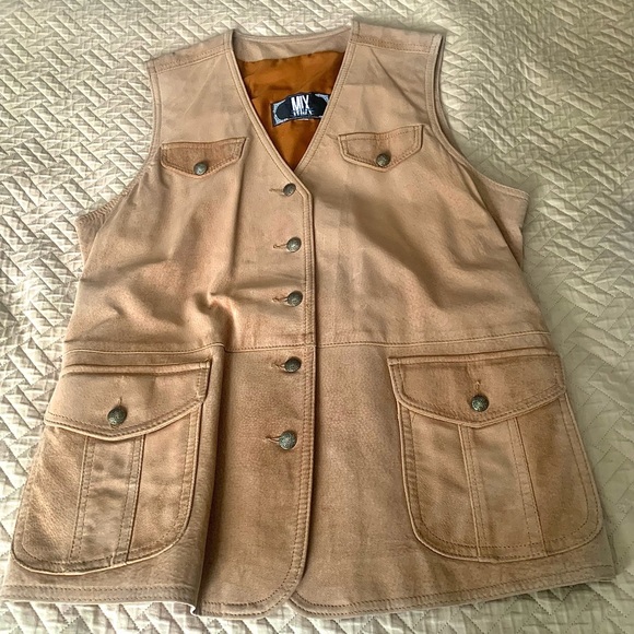 Tan Suede Vest Jacket - Picture 9 of 12
